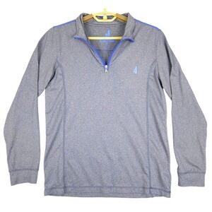 Johnnie O Prep Performance Kids 16 Grey Blue Quarter Zip Long Sleeve Pullover